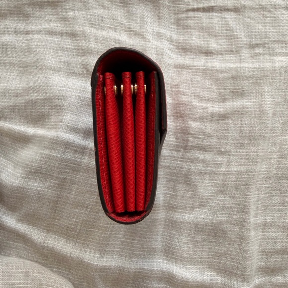 Louis Vuitton Sarah Multicartes wallet in Coquelicot Red with Brown Monogram - Picture 4 of 7